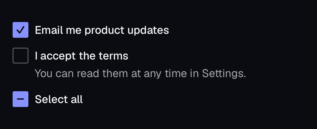Checkbox on iOS, dark mode